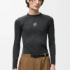 Langärmliges Oberteil aus technischem Jersey in Schwarz Langärmliges Oberteil aus technischem Jersey in Schwarz