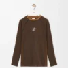 Langärmliges Oberteil aus technischem Jersey in Toffee