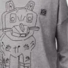 Langärmliges T-Shirt aus Baumwolle in Grau meliert