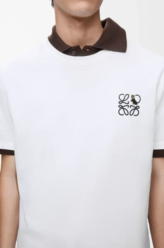Lockere Passform T-Shirt aus Baumwolle Weiß