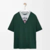 Lockere Passform T-Shirt aus Baumwollmischung Grün/Grau