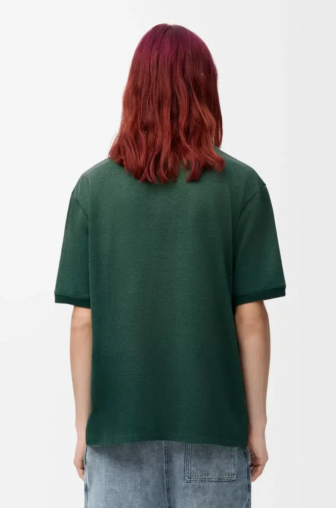 Lockere Passform T-Shirt aus Baumwollmischung Grün/Grau