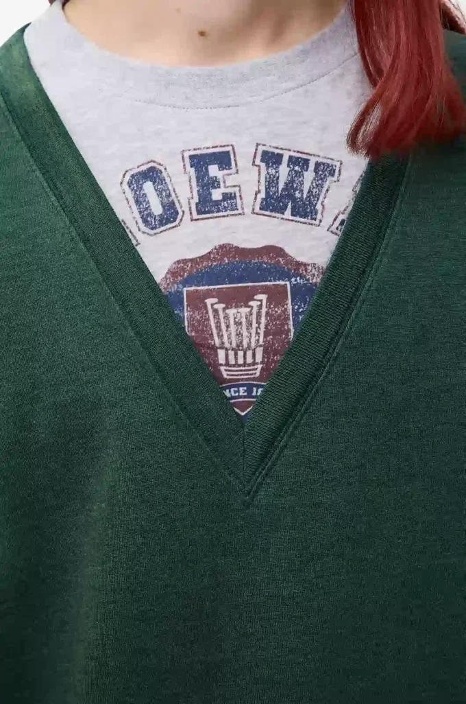 Lockere Passform T-Shirt aus Baumwollmischung Grün/Grau
