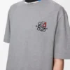 Lockeres T-Shirt aus Baumwolle in Grau meliert