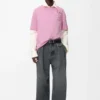 Lockeres T-Shirt aus Baumwolle in Pink