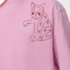 Lockeres T-Shirt aus Baumwolle in Pink