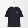 Lockeres T-Shirt aus Baumwolle Marineblau