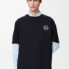 Lockeres T-Shirt aus Baumwolle Marineblau