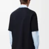 Lockeres T-Shirt aus Baumwolle Marineblau