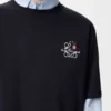 Lockeres T-Shirt aus Baumwolle Marineblau