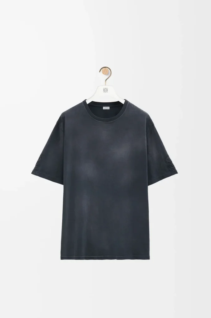 Lockeres T-Shirt aus Baumwolle Schwarz