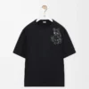 Lockeres T-Shirt aus Baumwolle Schwarz
