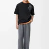 Lockeres T-Shirt aus Baumwolle Schwarz