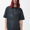Lockeres T-Shirt aus Baumwolle Schwarz