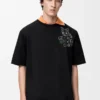 Lockeres T-Shirt aus Baumwolle Schwarz