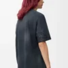 Lockeres T-Shirt aus Baumwolle Schwarz