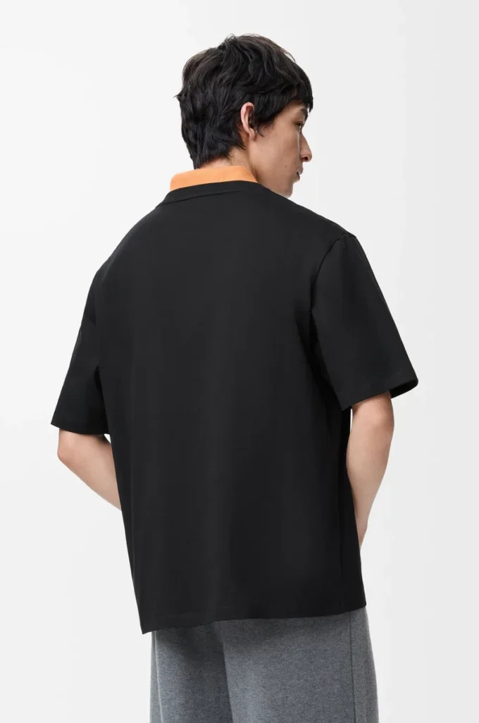 Lockeres T-Shirt aus Baumwolle Schwarz