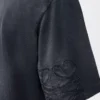 Lockeres T-Shirt aus Baumwolle Schwarz