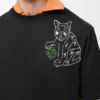 Lockeres T-Shirt aus Baumwolle Schwarz