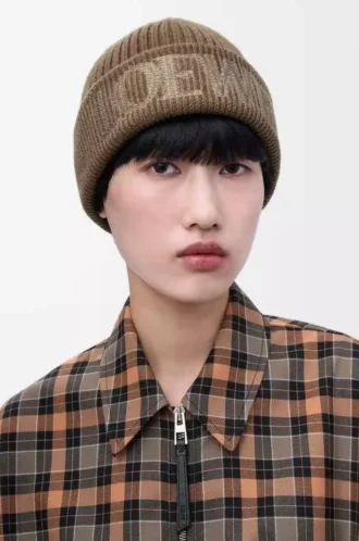 LOEWE Beanie aus Wolle Hellbraun