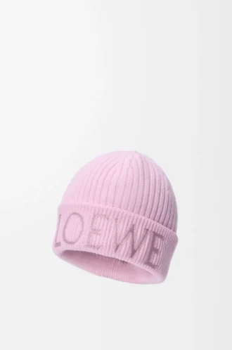 LOEWE Beanie aus Wolle in Hellrosa