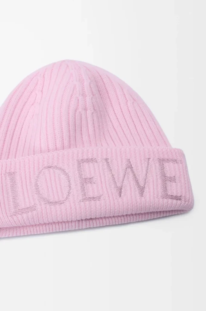 LOEWE Beanie aus Wolle in Hellrosa