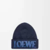 LOEWE-Beanie aus Wolle in Navy Blue