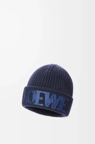 LOEWE-Beanie aus Wolle in Navy Blue