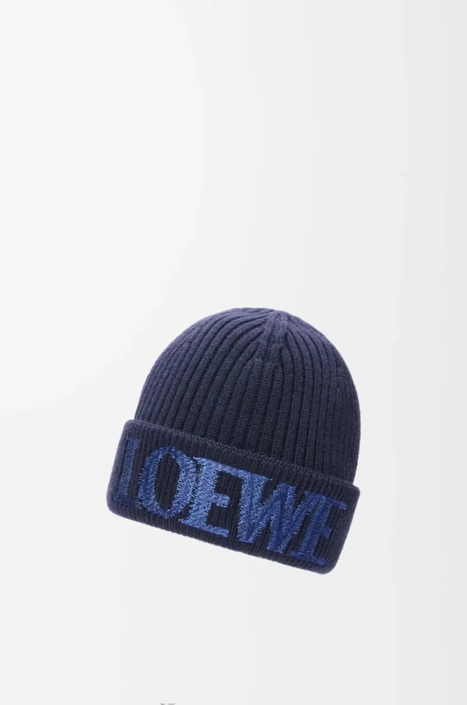 LOEWE-Beanie aus Wolle in Navy Blue