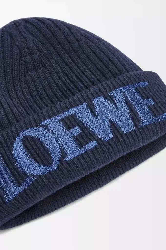 LOEWE-Beanie aus Wolle in Navy Blue