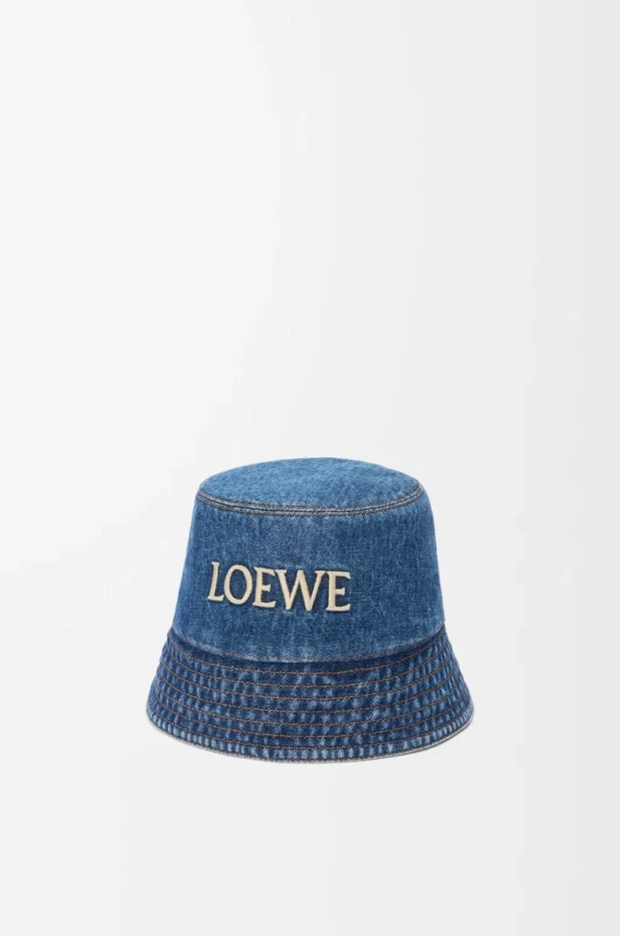 LOEWE Bucket Hat aus Denim in Denim Blue