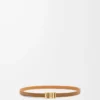 LOEWE Grafikgürtel aus glattem Kalbsleder Oak/Gold