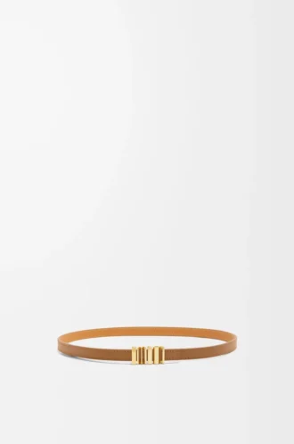 LOEWE Grafikgürtel aus glattem Kalbsleder Oak/Gold