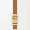 LOEWE Grafikgürtel aus glattem Kalbsleder Oak/Gold