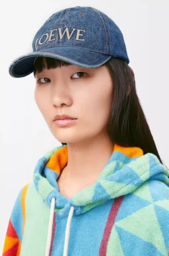 LOEWE-Kappe aus Denim in Denim Blue