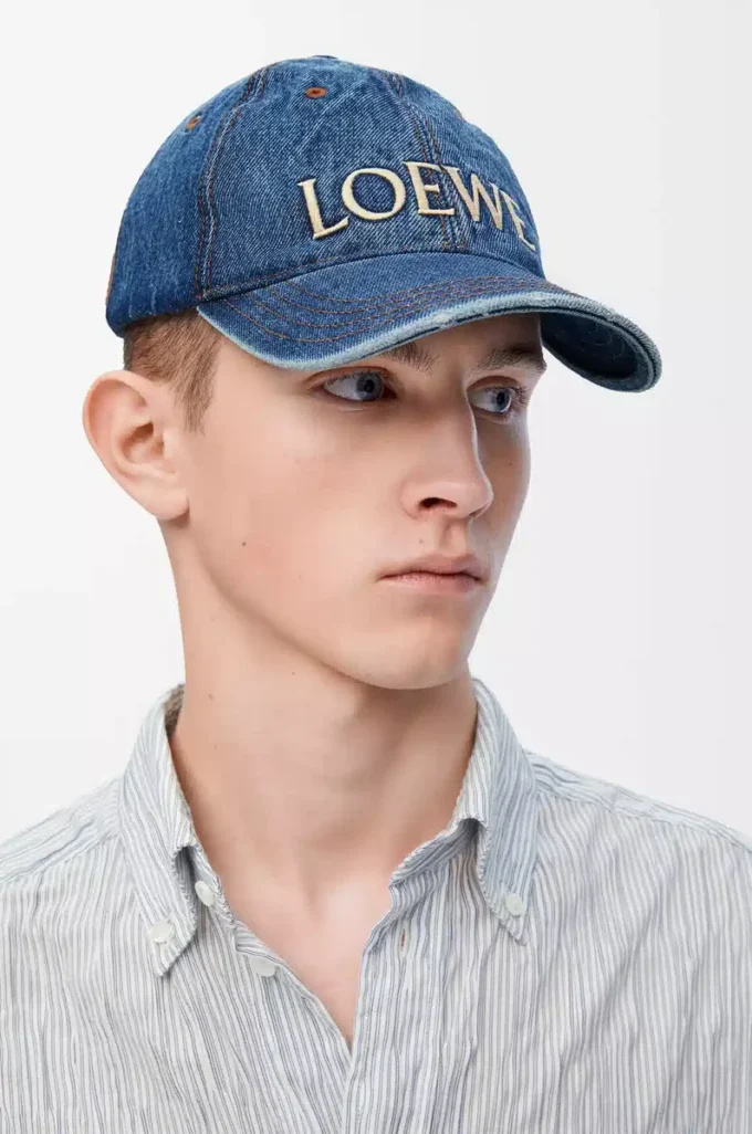 LOEWE-Kappe aus Denim in Denim Blue
