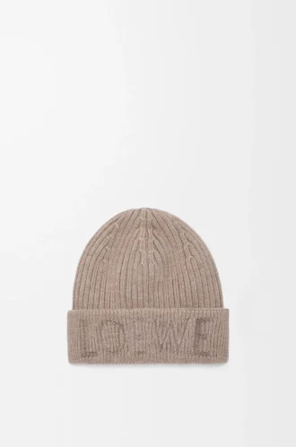 LOEWE-Mütze aus Wolle in Dunkelbeige