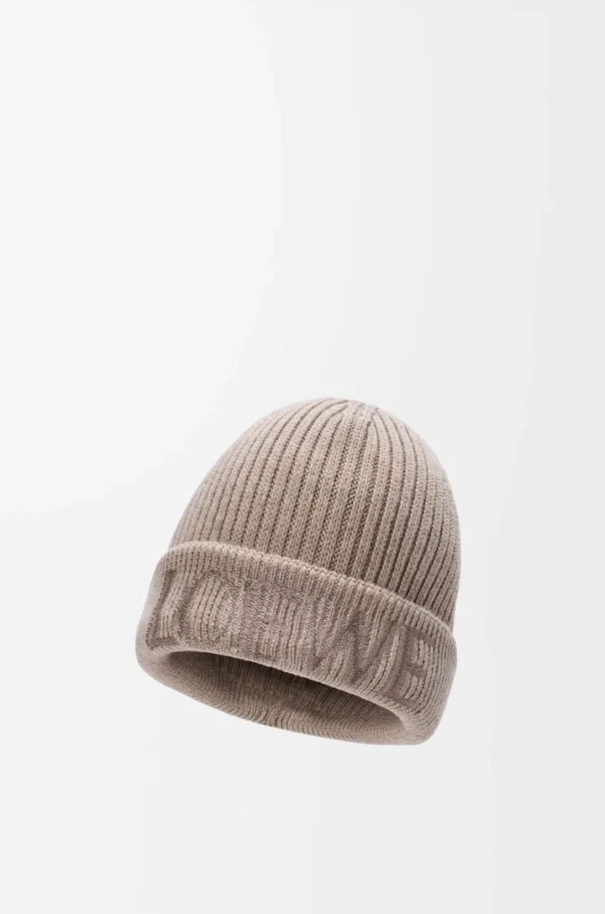 LOEWE-Mütze aus Wolle in Dunkelbeige