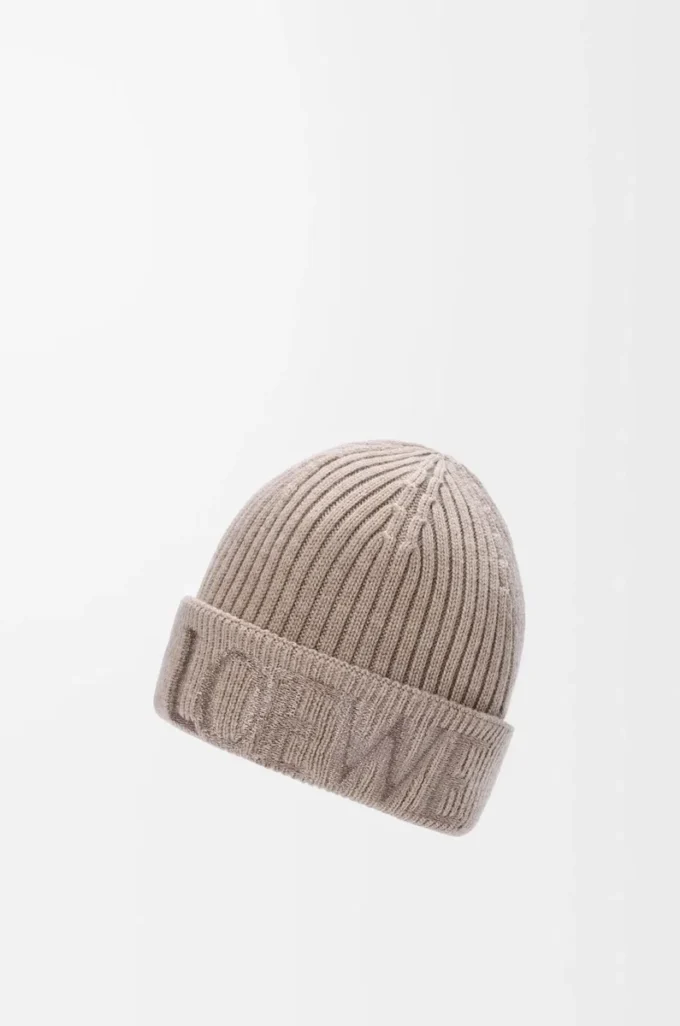 LOEWE-Mütze aus Wolle in Dunkelbeige
