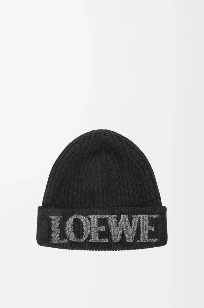 LOEWE Mütze aus Wolle in Schwarz