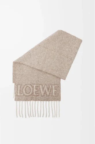 LOEWE-Schal aus Alpaka- und Wollmischung Beige/Ecru