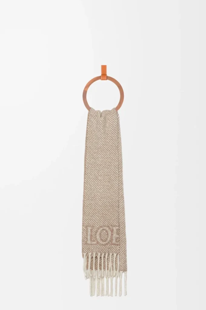 LOEWE-Schal aus Alpaka- und Wollmischung Beige/Ecru