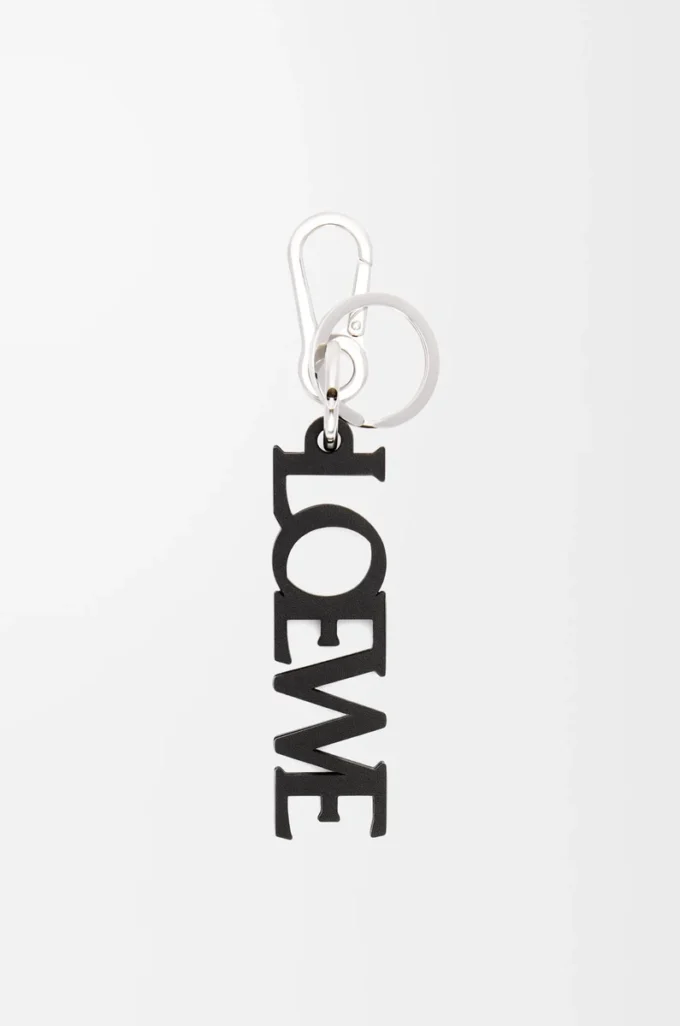 LOEWE Signature-Anhänger aus glattem Kalbsleder Schwarz
