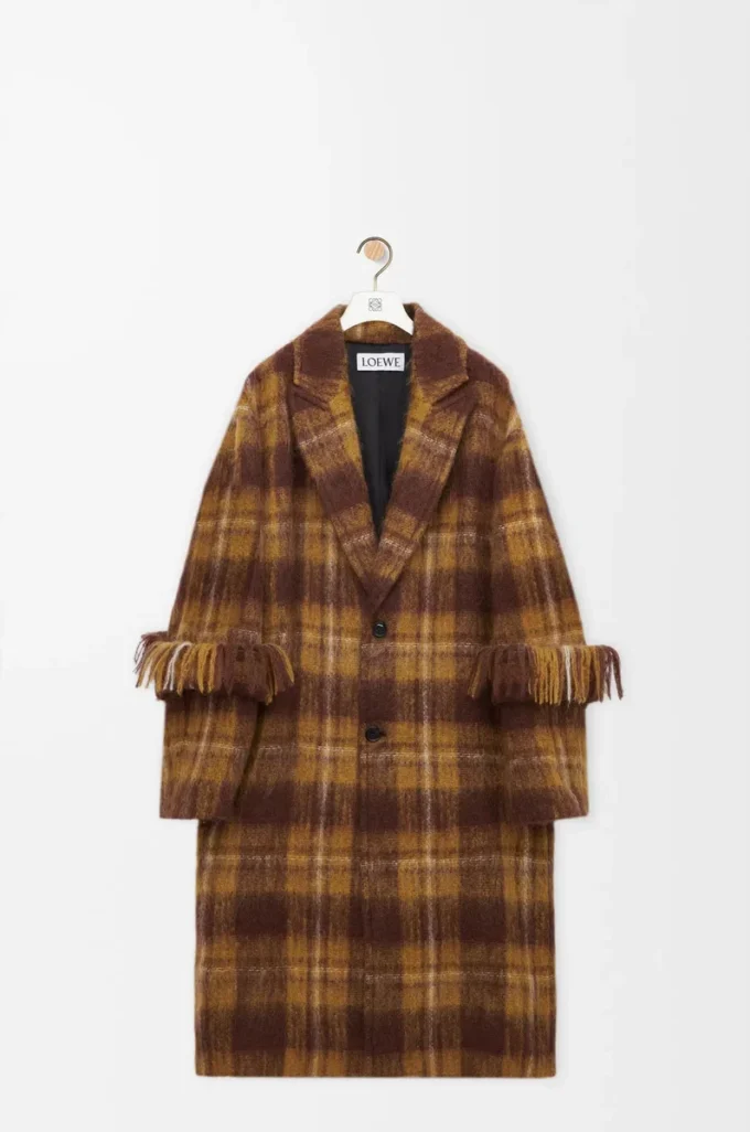 Mantel aus Mohair-Woll-Mischung Gelb/Mehrfarbig