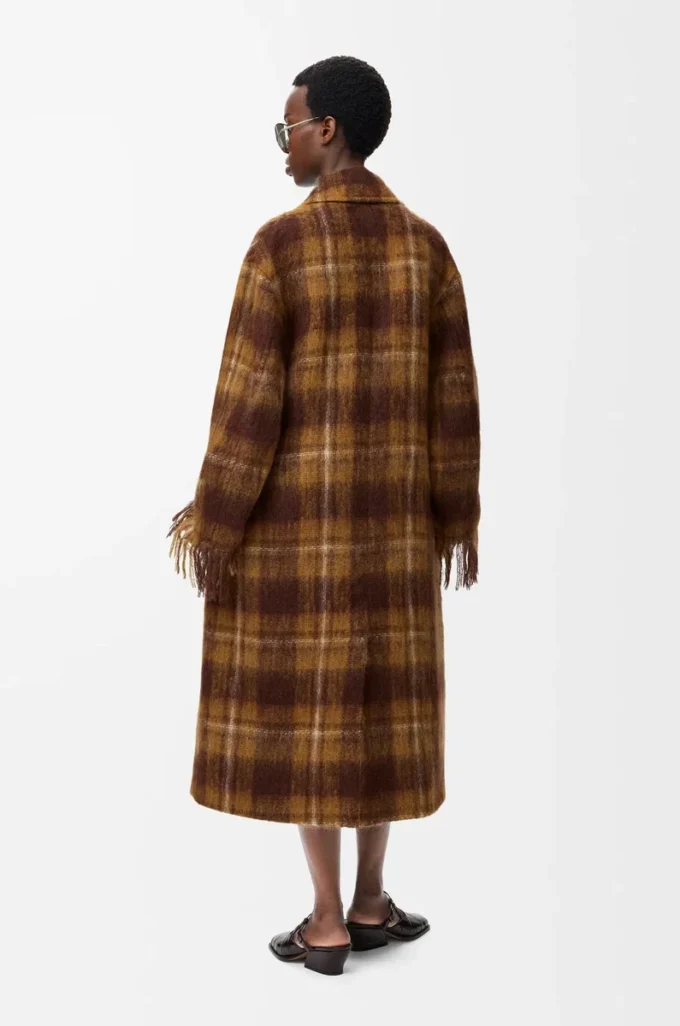 Mantel aus Mohair-Woll-Mischung Gelb/Mehrfarbig