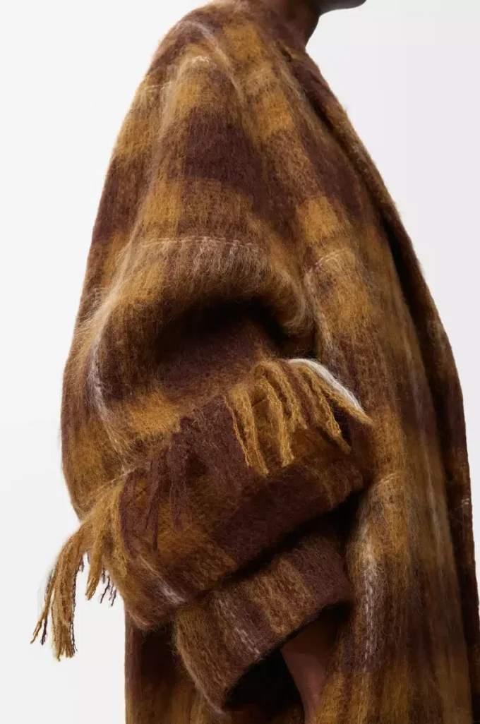 Mantel aus Mohair-Woll-Mischung Gelb/Mehrfarbig