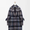 Mantel aus Mohair-Wollmischung Blau/Mehrfarbig