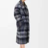 Mantel aus Mohair-Wollmischung Blau/Mehrfarbig