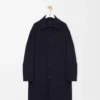 Mantel aus Wolle und Kaschmir Navy/Grau