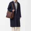 Mantel aus Wolle und Kaschmir Navy/Grau